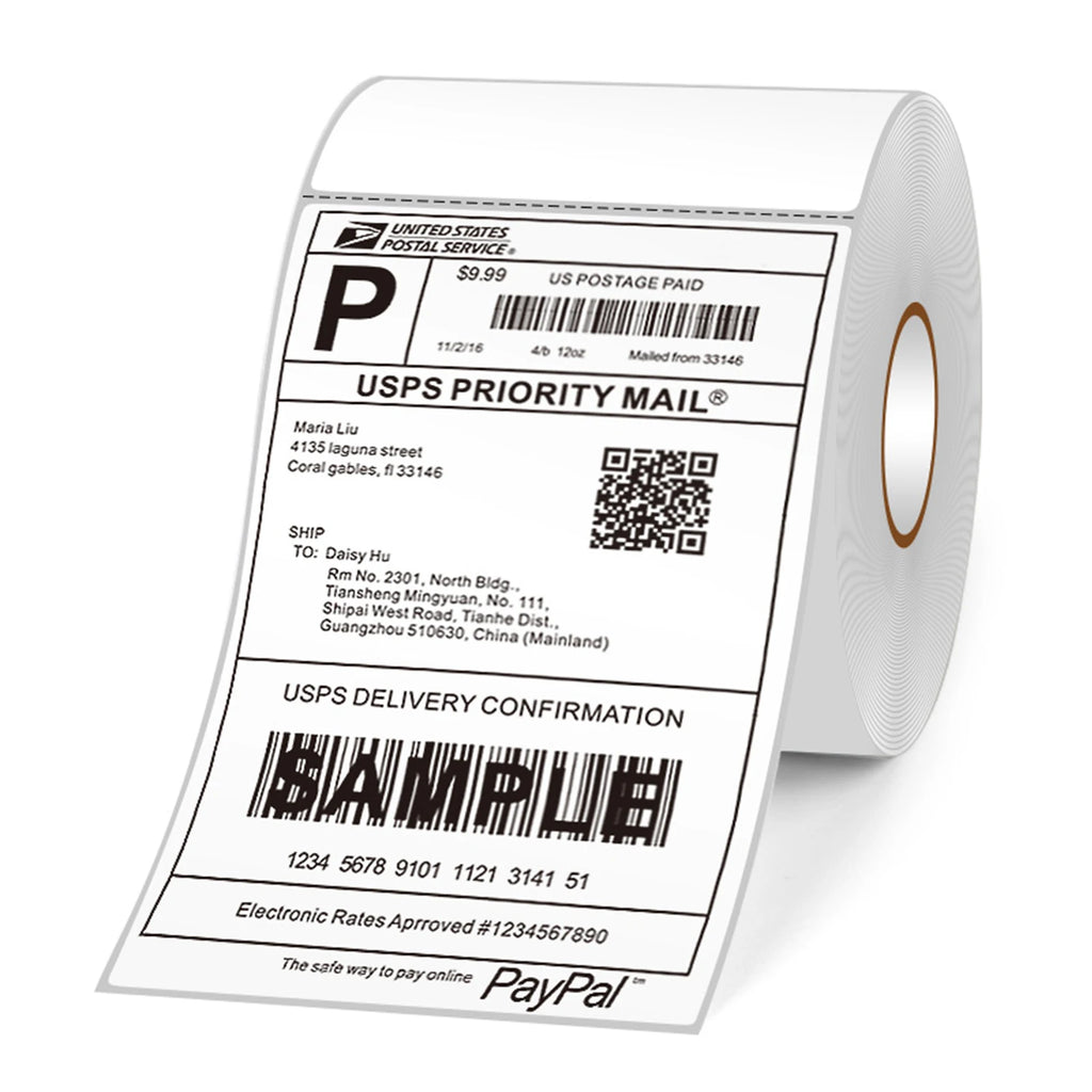 Thermal Shipping Labels Roll Shipping Package Thermal Printer All-Purpose Label Paper Sticker Self-adhesive for Express