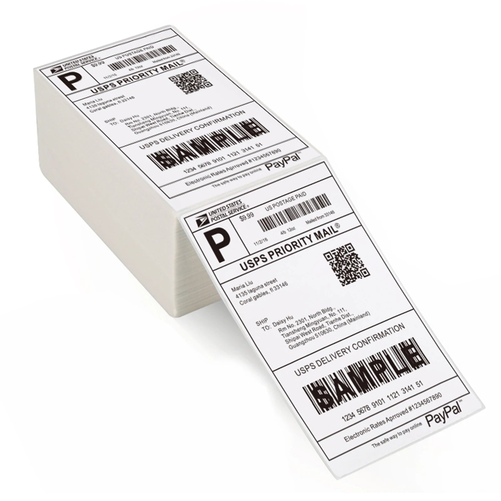 Thermal Shipping Labels Roll Shipping Package Thermal Printer All-Purpose Label Paper Sticker Self-adhesive for Express