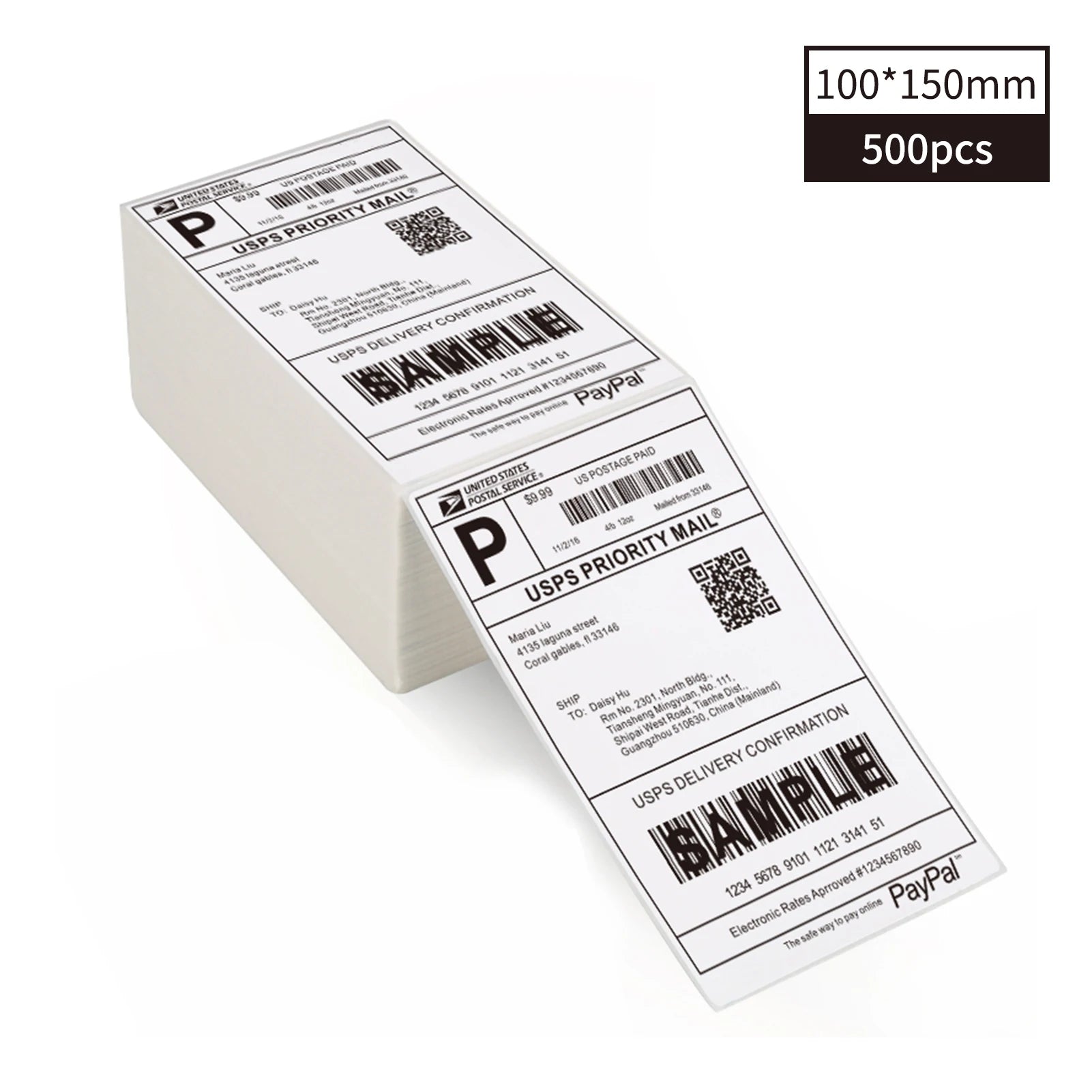 Thermal Shipping Labels Roll Shipping Package Thermal Printer All-Purpose Label Paper Sticker Self-adhesive for Express