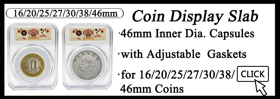 10Pcs Celar Collection Coin Holder Capsule with Display Stand and Gasket 17/20/25/27/30/33/38/40mm Coins Storage Organizer Box
