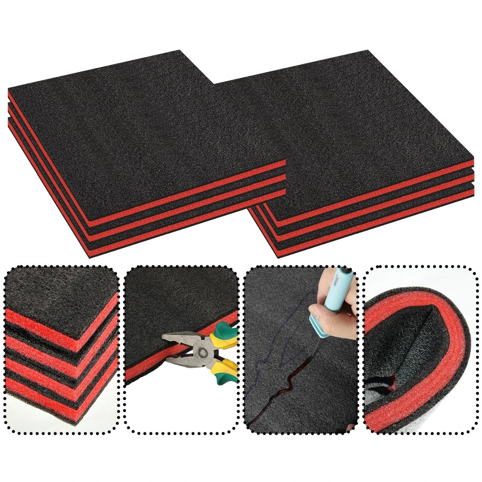 Tool Box Foam Inserts for Cases Tool Box Liner Polyethylene Foams Sheets Toolbox Kaizen Organizer and Storage Tool Shadow