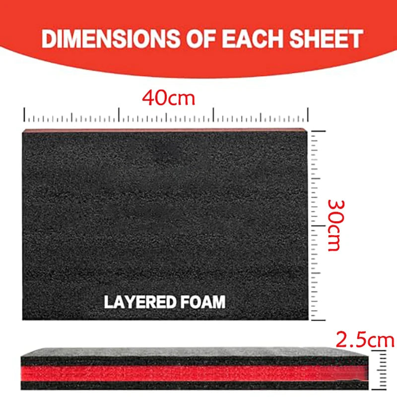 Tool Box Foam Inserts for Cases Tool Box Liner Polyethylene Foams Sheets Toolbox Kaizen Organizer and Storage Tool Shadow