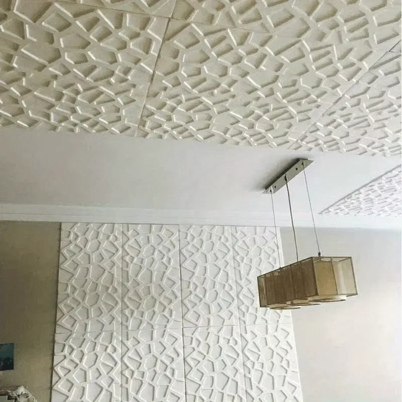 5-20pcs 35*35cm Ceiling 3d Home Bedroom Decor Background Wallpaper Peel Stick Waterproof Decoration Wall Stickers Anti-collision