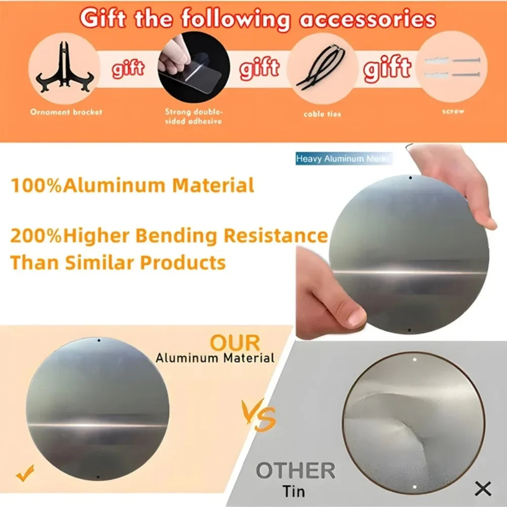 Glam Style Athena Aluminum Wall Plaque, 8 Inch Round Retro Metal Wall Art, Goddess Home Decor Wall Hanging