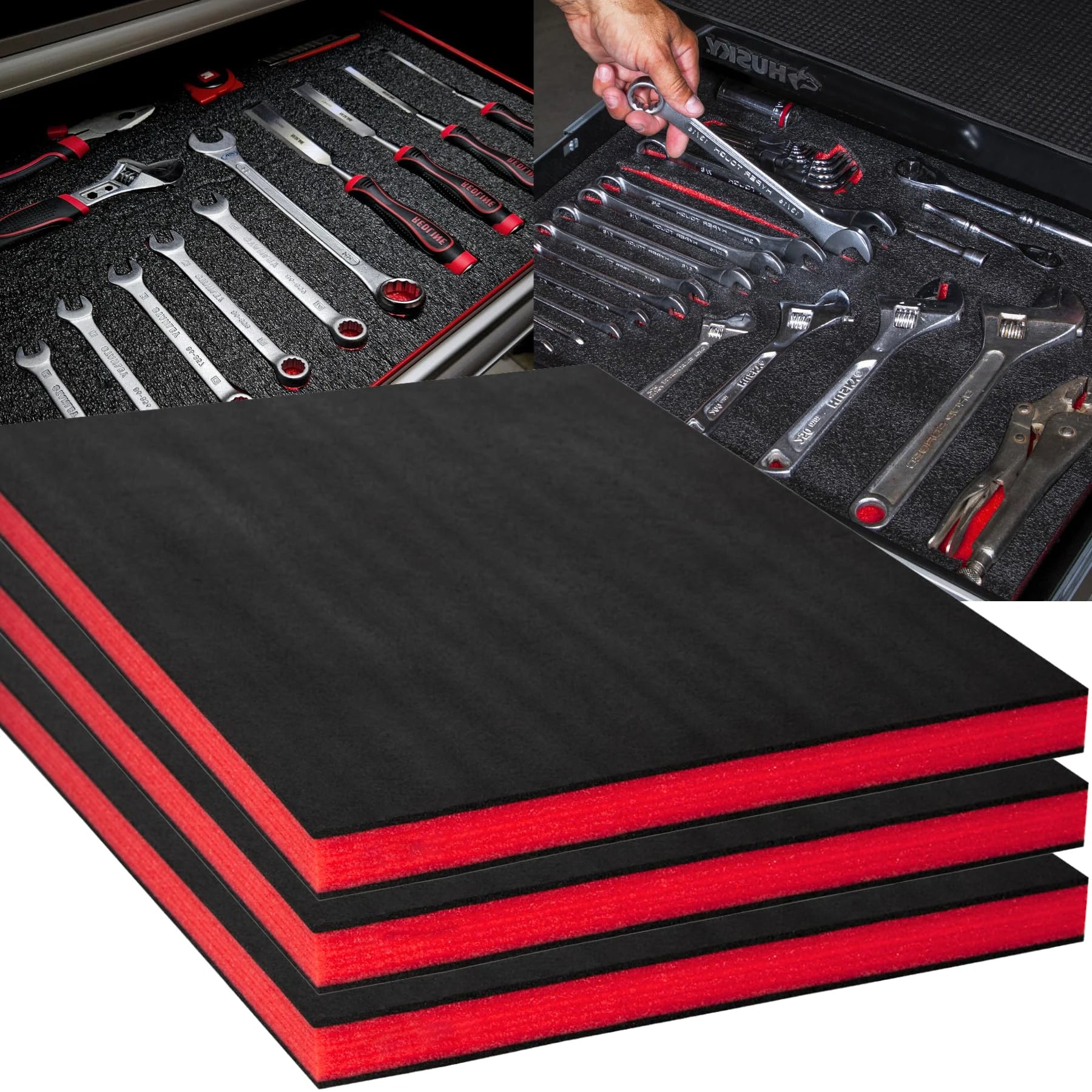 Tool Box Foam Inserts for Cases Tool Box Liner Polyethylene Foams Sheets Toolbox Kaizen Organizer and Storage Tool Shadow