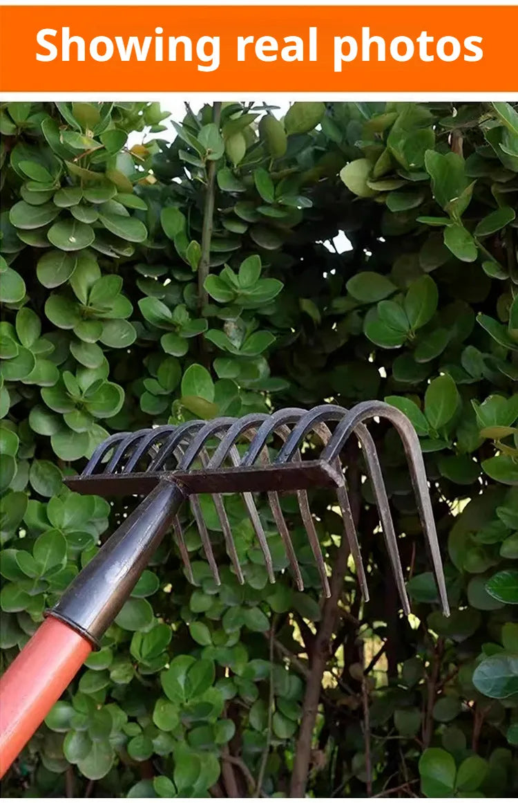 Multifunctional Ninetooth Nail Rake Household Sturdy and durable manganese steel laborsaving nail rake Garden agricultural tool