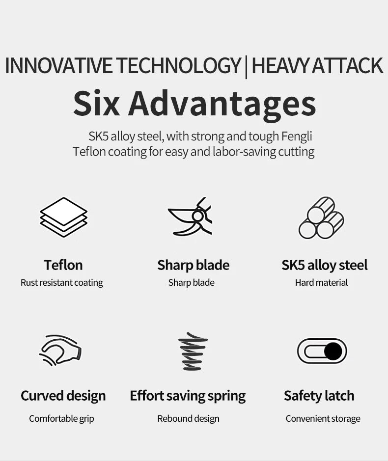 Multifunctional Garden Trimming Tool, Heavy-Duty Sharp Manual Trimmer, Professional And Durable Plant Pruning Scissors