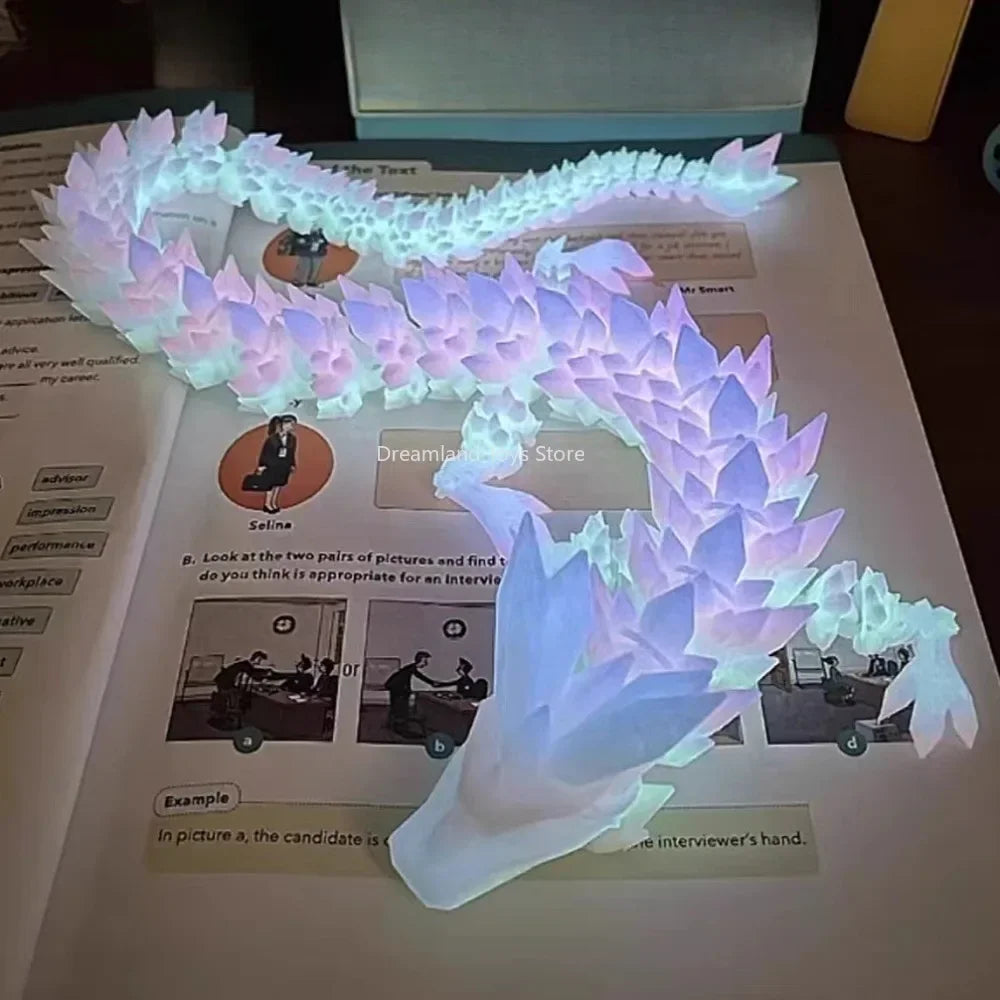 22/30/45cm New Luminous 3D Printed Dragon Glow in The Dark Flying Dragon Rotatable Articulated Wing Dragons Home Ornaments