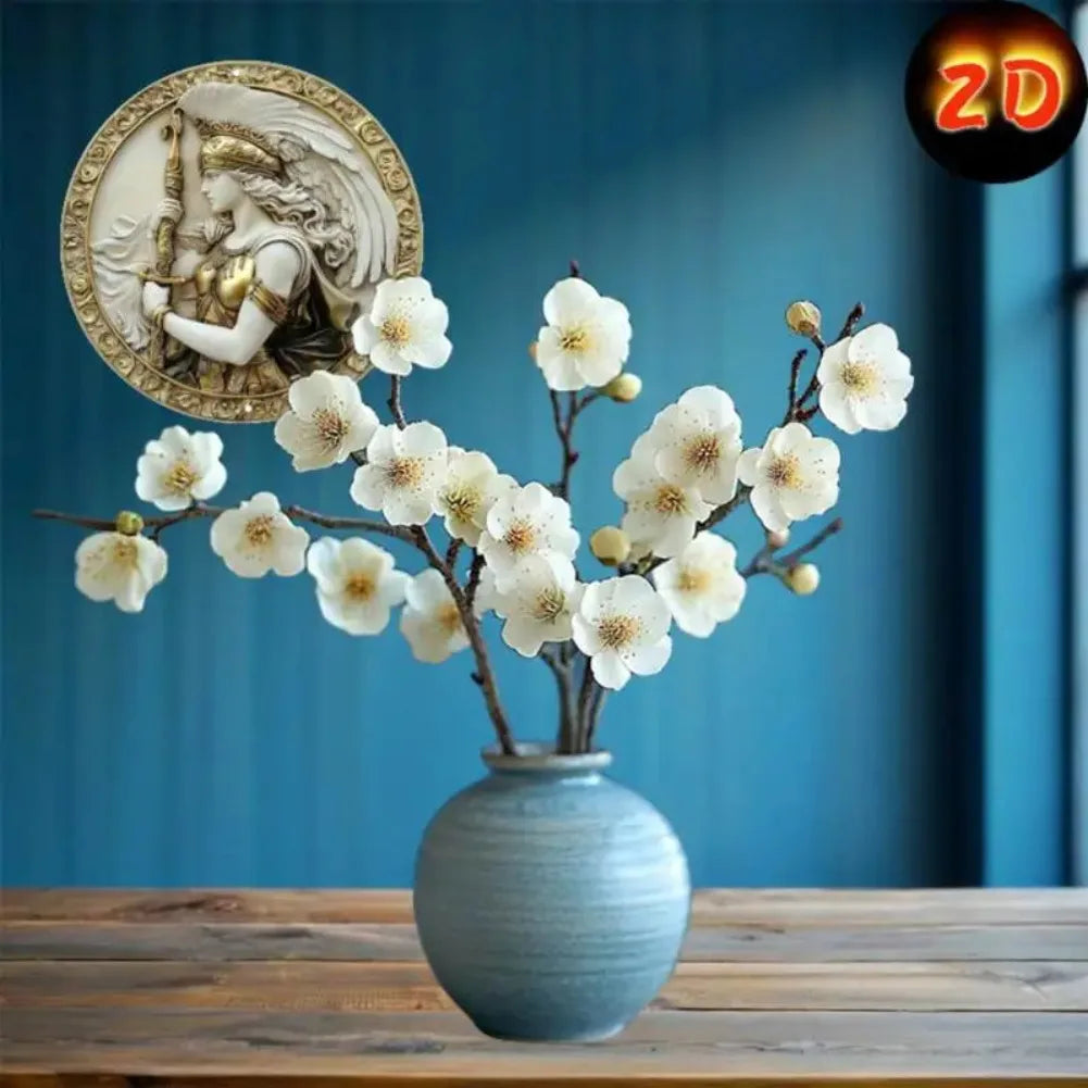 Glam Style Athena Aluminum Wall Plaque, 8 Inch Round Retro Metal Wall Art, Goddess Home Decor Wall Hanging