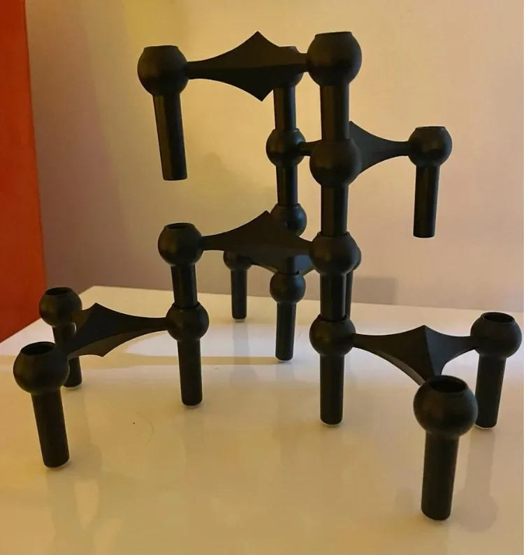 Metal Molecular Structure Candle Holder Nordic Silver Candlestick Centerpiece Living Room Decoration Gift Home Decore Candelabra