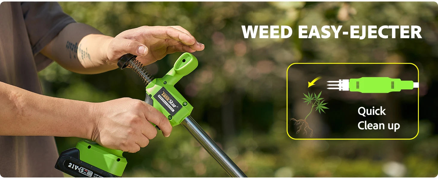 TaskStar 21V Electric Weeders With Dual-Safety Switch&2 2.0Ah Batteries Quick Clean Up Weed Garden Power Tool Fit Makita Battery