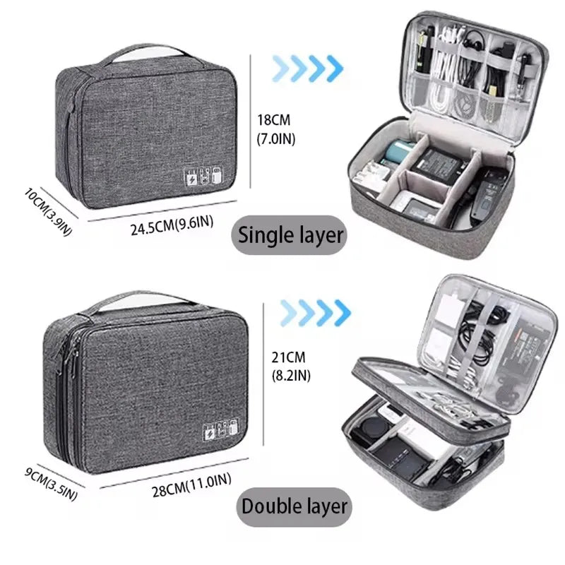 Travel Cable Storage Bag Portable WaterProof Digital Electronic Organizer USB Data Line Charger Plug Storage Bag Cable Organizer
