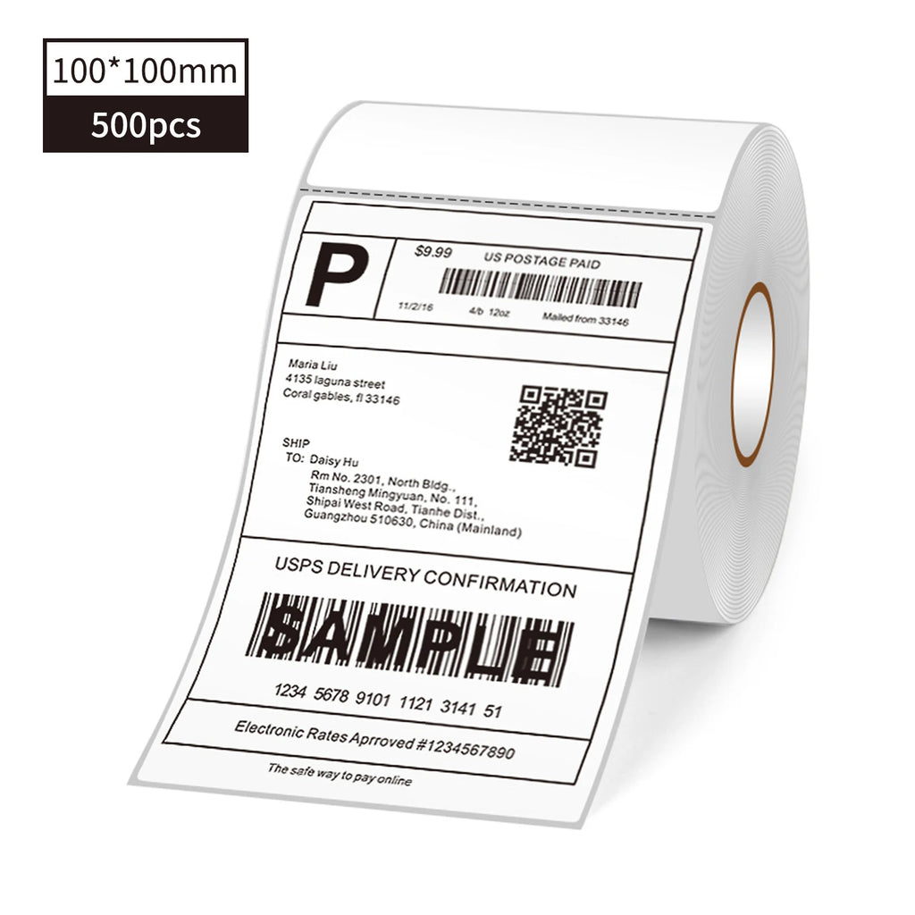 Thermal Shipping Labels Roll Shipping Package Thermal Printer All-Purpose Label Paper Sticker Self-adhesive for Express