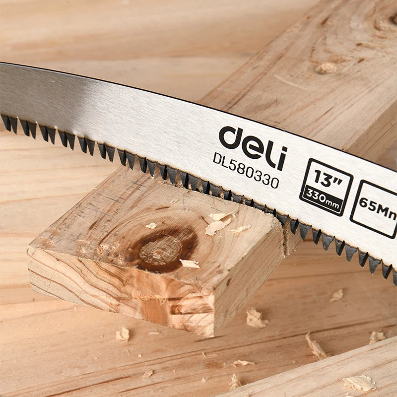 Deli 13in 330mm Curved Hand Saw Green,Sharp and Durable Blade for Efficient Pruning, Gardening, and Landscaping Tasks