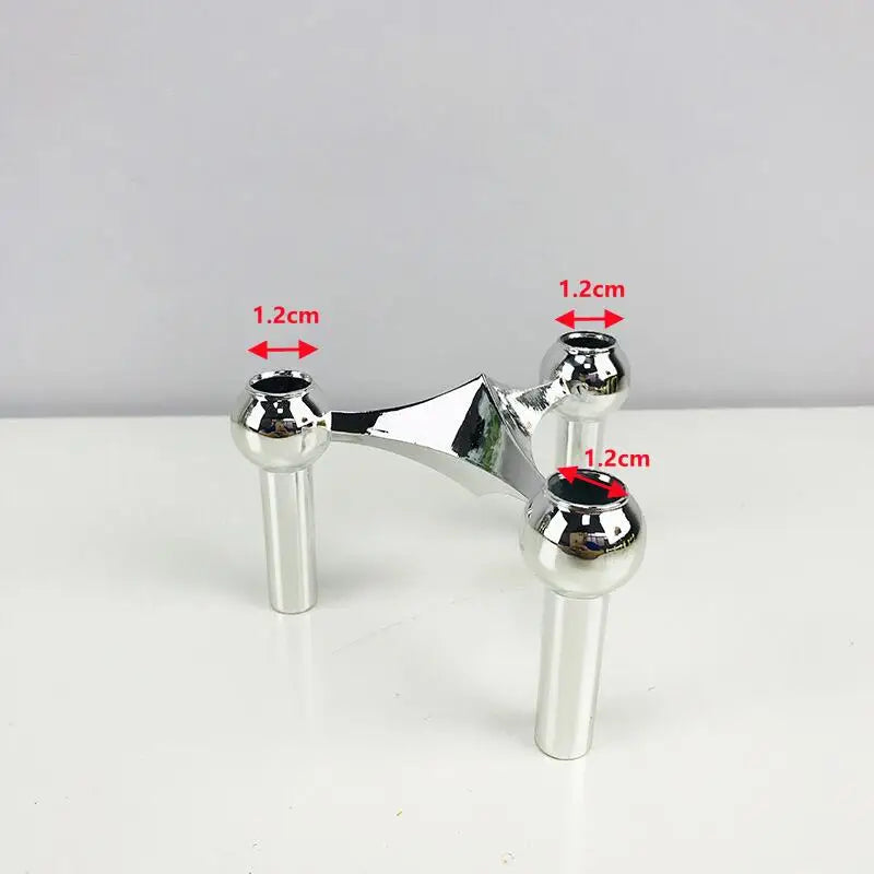 Metal Molecular Structure Candle Holder Nordic Silver Candlestick Centerpiece Living Room Decoration Gift Home Decore Candelabra