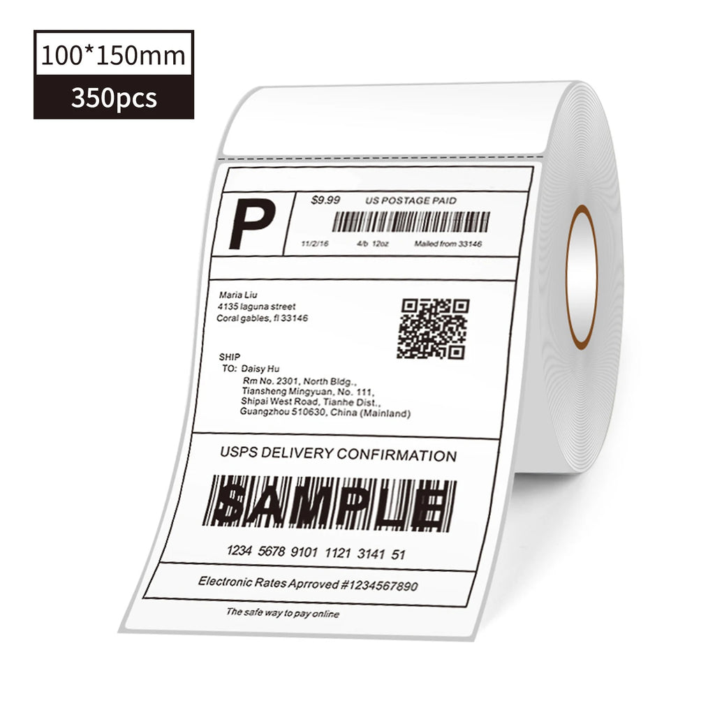 Thermal Shipping Labels Roll Shipping Package Thermal Printer All-Purpose Label Paper Sticker Self-adhesive for Express