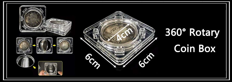 100Pcs Coin Capsule Case and Adjustable (17/20/25/27/30mm) Protect Black Gasket Coin Holder with Plastic Storage Organizer Box